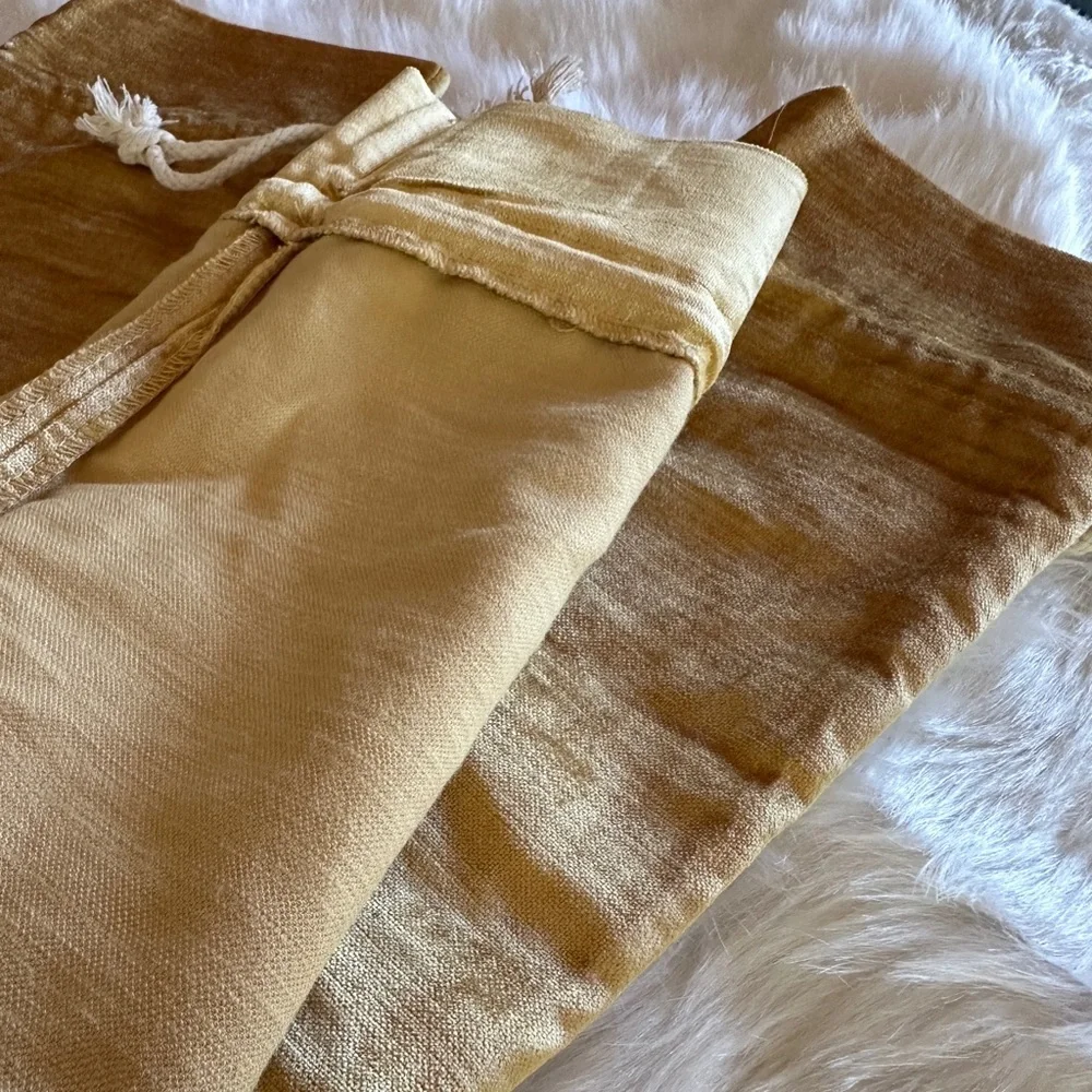 NWOT West Elm Gold Velvet Gift Bags Set of 3